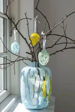 CASA Living Dekorationsæg H 9 cm - Glas - Gul