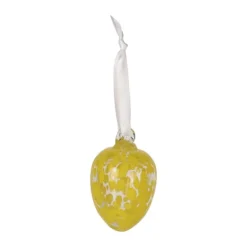 CASA Living Dekorationsæg H 9 cm - Glas - Gul