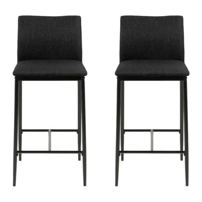 CASA Living Demina Barstol - 2 stk. H 90,5 x B 41 x D 48,5 - Metal/stof - Grå