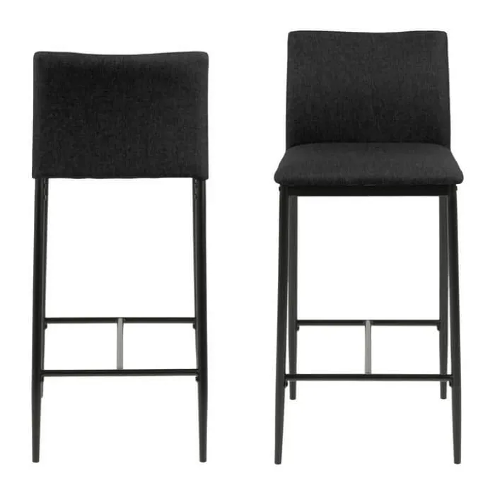 CASA Living Demina Barstol - 2 stk. H 90,5 x B 41 x D 48,5 - Metal/stof - Grå
