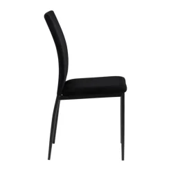 CASA Living Demina Spisebordsstol - 4 stk H 92 x B 43,5 x D 53 - Metal/stof - Sort