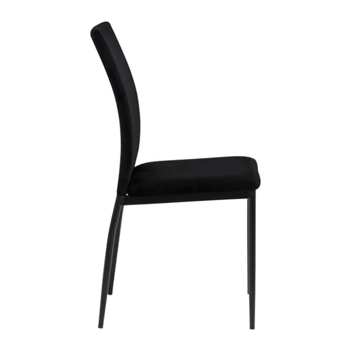 CASA Living Demina Spisebordsstol - 4 stk H 92 x B 43,5 x D 53 - Metal/stof - Sort