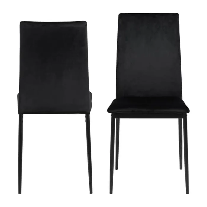 CASA Living Demina Spisebordsstol - 4 stk H 92 x B 43,5 x D 53 - Metal/stof - Sort