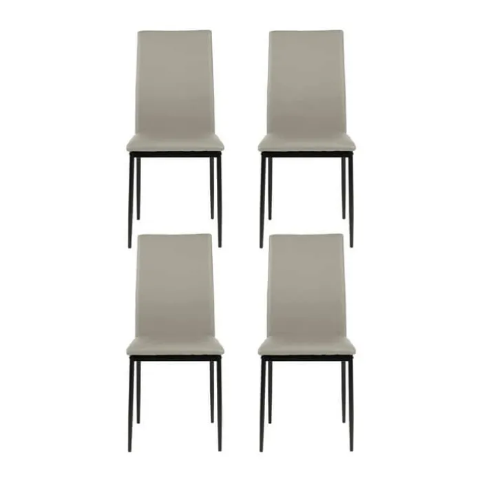 CASA Living Demina Spisebordsstol - 4 stk. H 92 x B 43,5 x D 53 - Metal/stof - Taupe