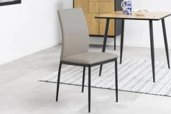 CASA Living Demina Spisebordsstol - 4 stk. H 92 x B 43,5 x D 53 - Metal/stof - Taupe