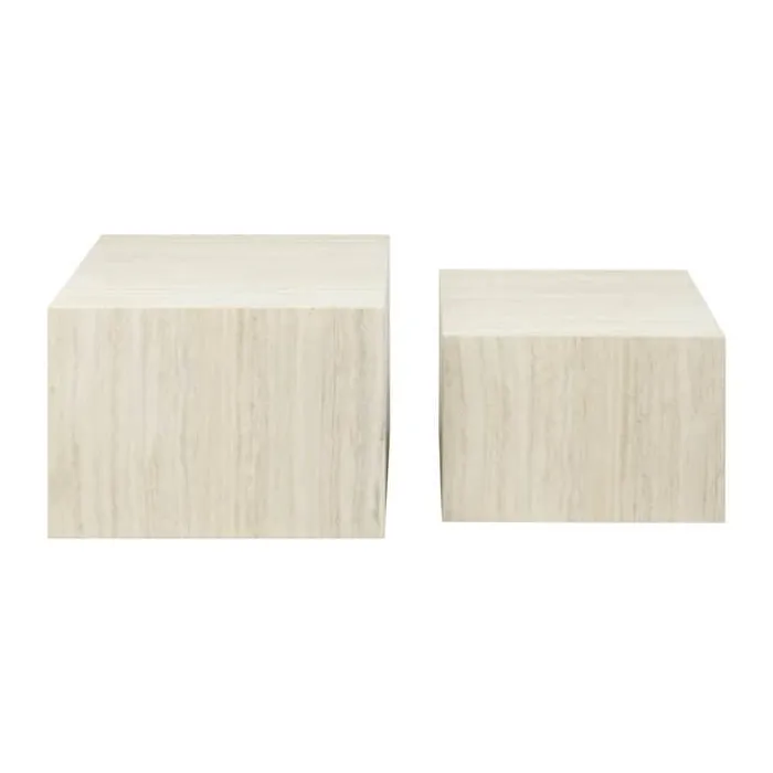 CASA Living Dice Sofabordssæt - 2 stk H 40 x B 58 x L 58 cm - MDF/papir - Beige
