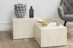 CASA Living Dice Sofabordssæt - 2 stk H 40 x B 58 x L 58 cm - MDF/papir - Beige