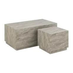 CASA Living Dice Sofabord - 2 stk. H 42 x B 60 x L 100 cm - MDF - Grå