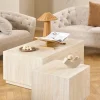 CASA Living Dice Sofabord - 2 stk H 42 x B 60 x L 100 cm - MDF - Beige