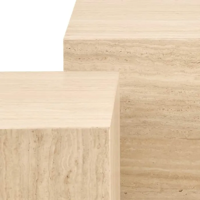 CASA Living Dice Sofabord - 2 stk H 42 x B 60 x L 100 cm - MDF - Beige