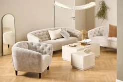 CASA Living Dice Sofabord - 2 stk H 42 x B 60 x L 100 cm - MDF - Beige