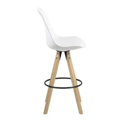 CASA Living Dima Barstol - 2 stk H 111,5 x B 48,5 x D 55 cm - Gummitræ - Hvid
