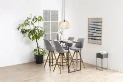 CASA Living Dima Barstol - 2 stk H 111,5 x B 48,5 x D 55 cm - Gummitræ - Lysegrå