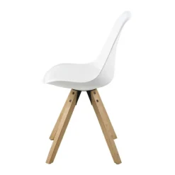 CASA Living Dima Spisebordsstol - 2 stk. H 85 x B 48,5 x D 55 cm - Gummitræ/polypropylen - Hvid