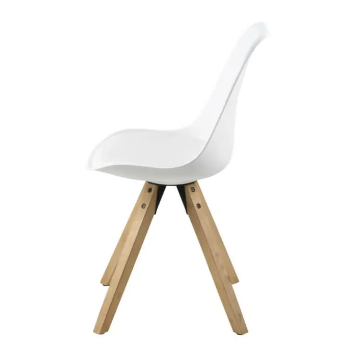CASA Living Dima Spisebordsstol - 2 stk. H 85 x B 48,5 x D 55 cm - Gummitræ/polypropylen - Hvid