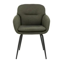 CASA Living Dora Spisebordsstol H 84 x B 58 x D 59 cm - Stof/stål - Grøn