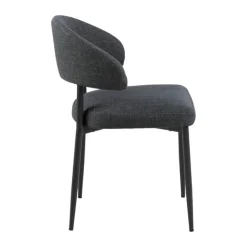 CASA Living Edina Spisebordsstol - 2 stk H 77 x B 56 x L 55 cm - Metal - Mørkegrå
