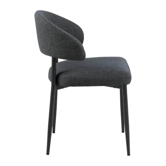 CASA Living Edina Spisebordsstol - 2 stk H 77 x B 56 x L 55 cm - Metal - Mørkegrå