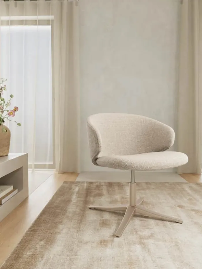 CASA Living Ella Loungestol H 71 x B 57 x D 47 cm - Stof/stål - Beige