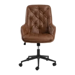 CASA Living Erik Skrivebordsstol H 106 x B 60 x D 67,5 cm - Stål - Cognac