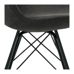 CASA Living Eris Spisebordsstol - 2 stk. H 85,5 x B 48,5 x D 54 cm - Stof/pulverlakeret metal - Antracit