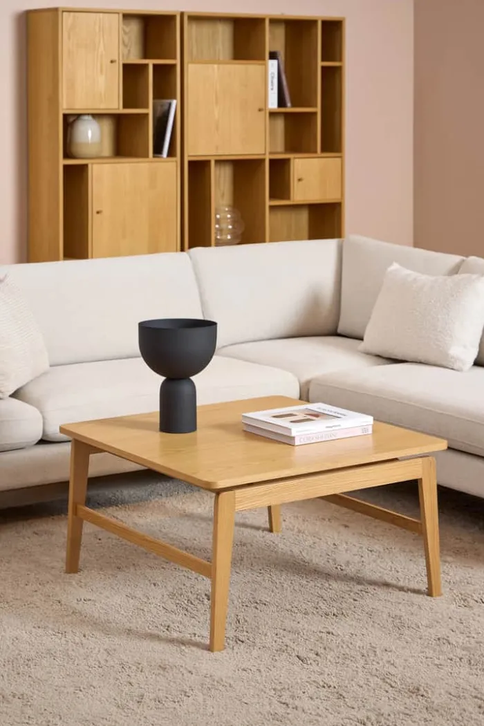 CASA Living Essex Sofabord H 45 x B 80 x D 80 cm - Egetræ - Natur