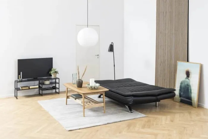 CASA Living Faith Sovesofa H 91 x B 98 x L 196 cm - Stål/stof - Sort