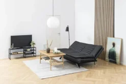 CASA Living Faith Sovesofa H 91 x B 98 x L 196 cm - Stål/stof - Sort