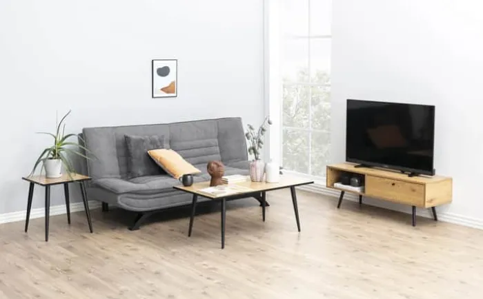 CASA Living Faith Sovesofa H 91 x B 98 x L 196 cm - Stål/stof - Lysegrå