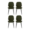 CASA Living Femke Spisebordsstol 4 stk. H 85 x B 47,5 x D 57,5 cm - Metal/stof - Olivengrøn/sort