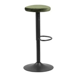 CASA Living Finch Barstol - 2 stk H 80 x B 40 cm - Stof/stål - Grøn