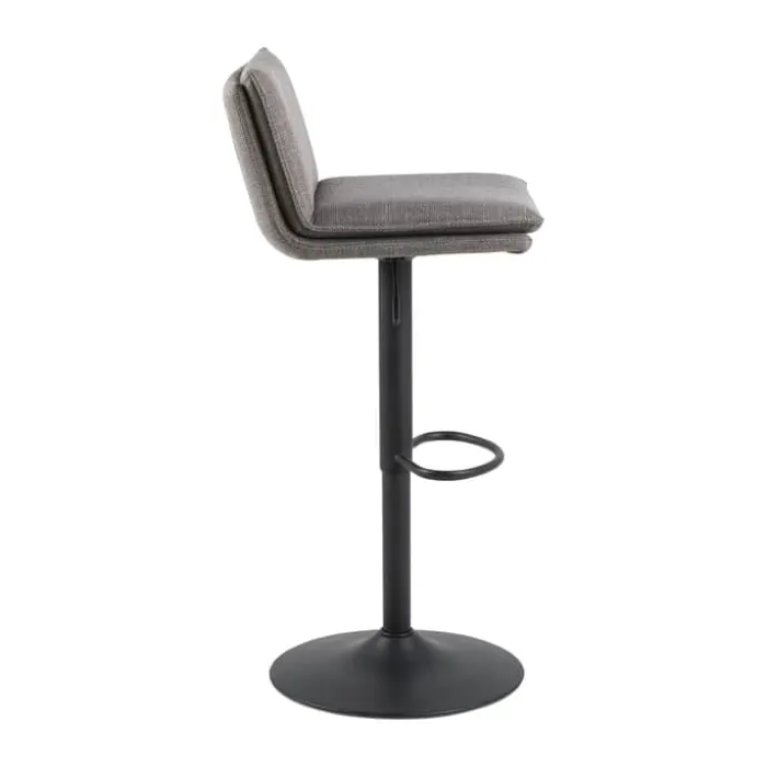 CASA Living Flynn Barstol - 2 stk H 107 x B 44 x D 53 cm - Basel stof/stål - Lysegrå