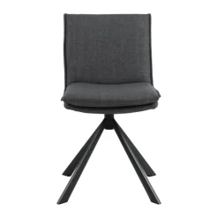 CASA Living Flynn Spisebordsstol H 85 x B 47 x D 59 cm - Stof/stål - Mørkegrå