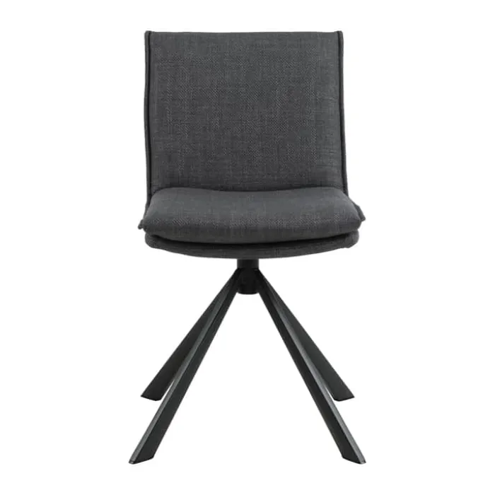CASA Living Flynn Spisebordsstol H 85 x B 47 x D 59 cm - Stof/stål - Mørkegrå
