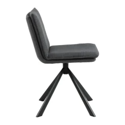 CASA Living Flynn Spisebordsstol H 85 x B 47 x D 59 cm - Stof/stål - Mørkegrå