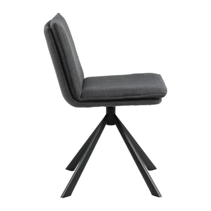 CASA Living Flynn Spisebordsstol H 85 x B 47 x D 59 cm - Stof/stål - Mørkegrå