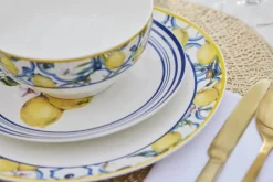 CASA Living Frokosttallerken Ø 20,3 cm - Porcelæn - Gul/hvid