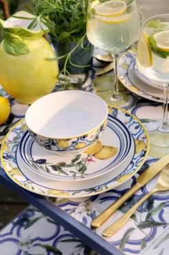 CASA Living Frokosttallerken Ø 20,3 cm - Porcelæn - Gul/hvid