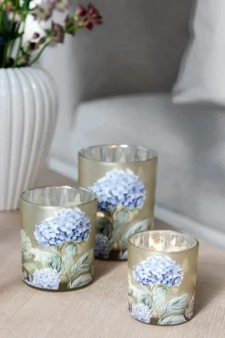 CASA Living Fyfadsstage H 8 cm - Glas - Blå/sølvfarvet