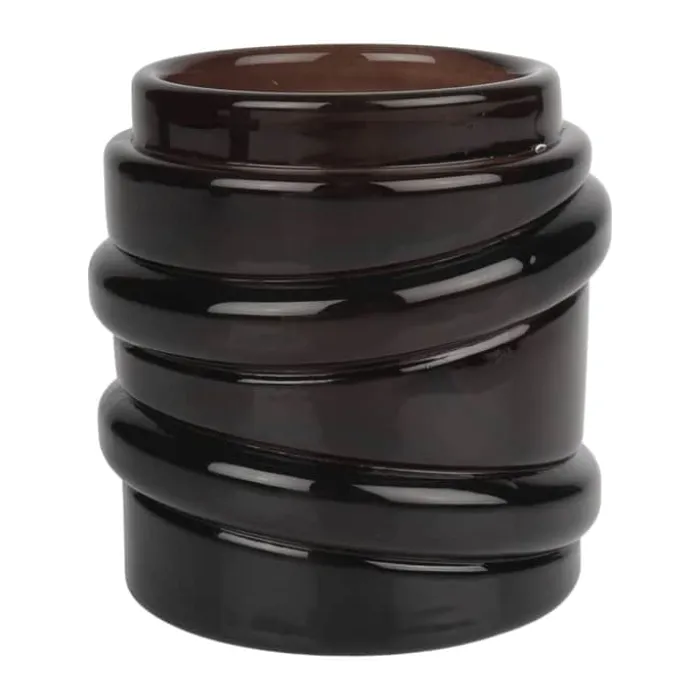CASA Living Fyrfadsstage H 7,7 cm - Glas - Coffe