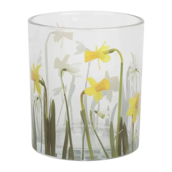 CASA Living Fyrfadsstage H 13 cm - Glas - Klar/gul