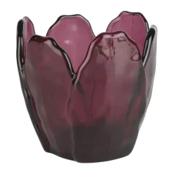 CASA Living Fyrfadsstage H 8 cm - Glas - Bordeaux