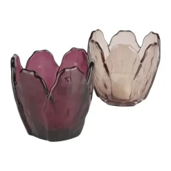 CASA Living Fyrfadsstage H 8 cm - Glas - Bordeaux
