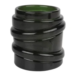 CASA Living Fyrfadsstage H 7,7 cm - Glas - Mørkegrøn