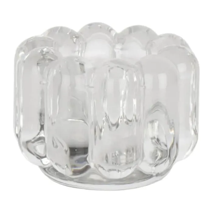 CASA Living Fyrfadsstage Ø 8 x H 6,7 cm - Glas - Klar