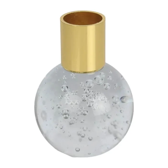 CASA Living Glaslysestage Ø 6 x H 8,2 cm - Glas - Lyseblå