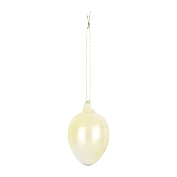 CASA Living Glas påskeæg Ø 4 x H 6 cm - Glas - Gul