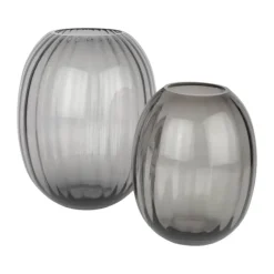 CASA Living Glasvase Ø 16 x H 19 cm - Glas - Grå