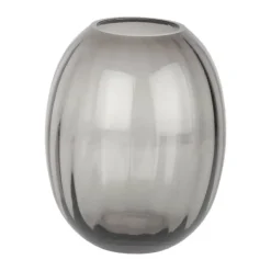 CASA Living Glasvase Ø 16 x H 19 cm - Glas - Grå