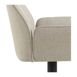 CASA Living Glenda Barstol H 114 x B 52,5 x D 52 cm - Stof/stål - Beige/sort